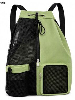 Waterproof Mesh Beach Backpack Drawstring Swim Gym Travel Duffle